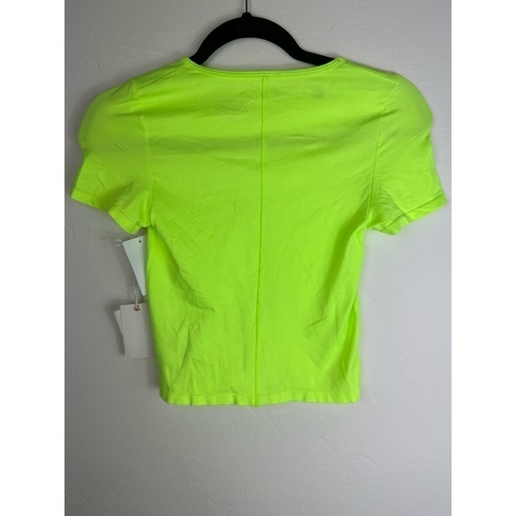 NWT Good American Fitted Seamless Tee Electric Lime size S/M - Picture 3 of 7